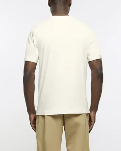 Ecru slim fit t-shirt
