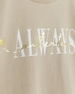 Girls beige graphic crop t-shirt