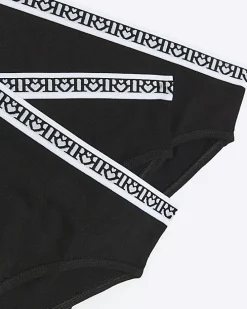 Girls black brief 10 pack