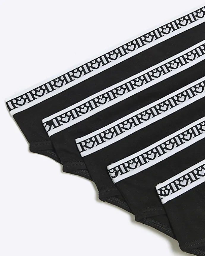 Girls black brief 10 pack