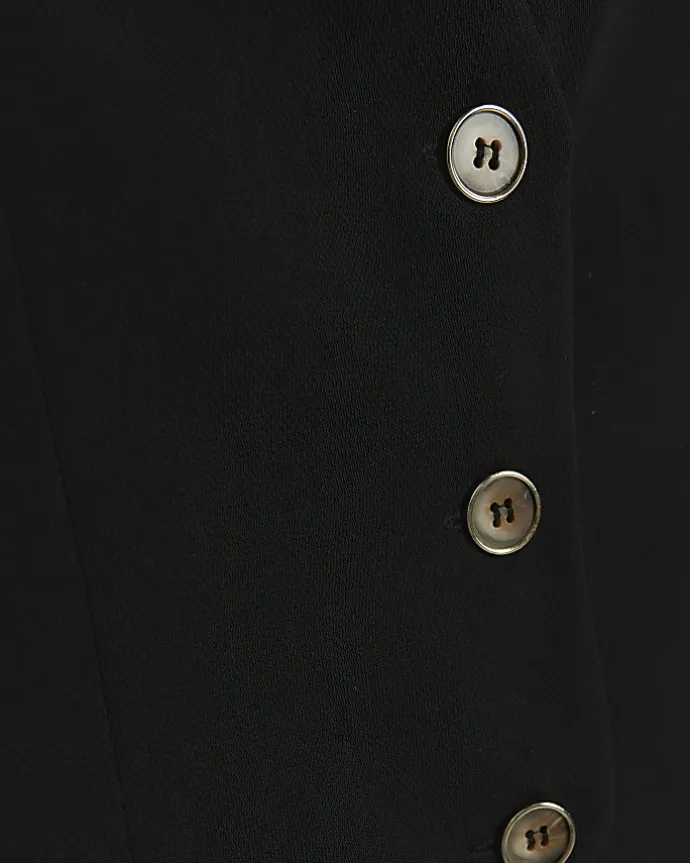 Girls Black Button waistcoat