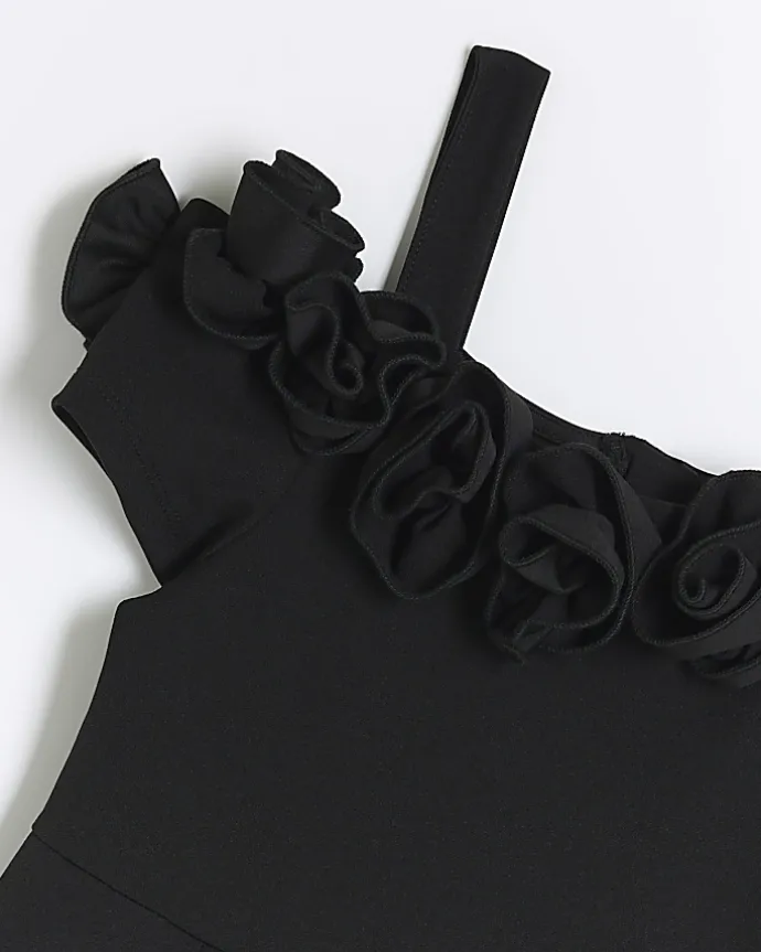 Girls black corsage jumpsuit