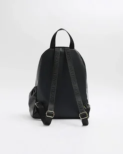 Girls black faux leather backpack bundle