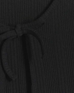 Girls black frill hem cardigan