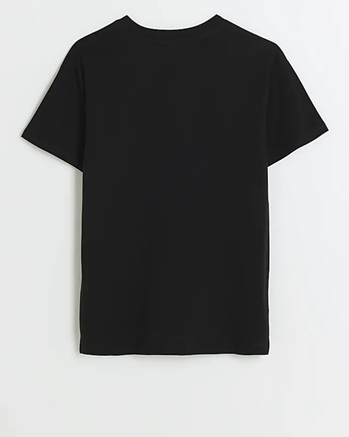 Girls black Paris graphic t-shirt