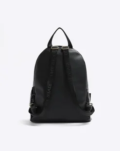 Girls black RI monogram backpack