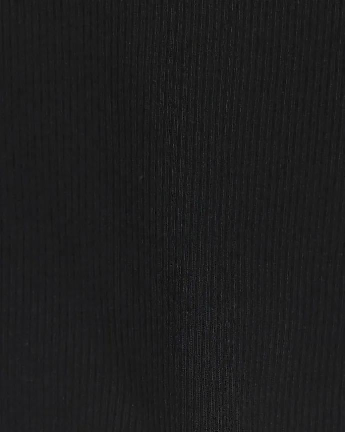 Girls black rib high neck tank top