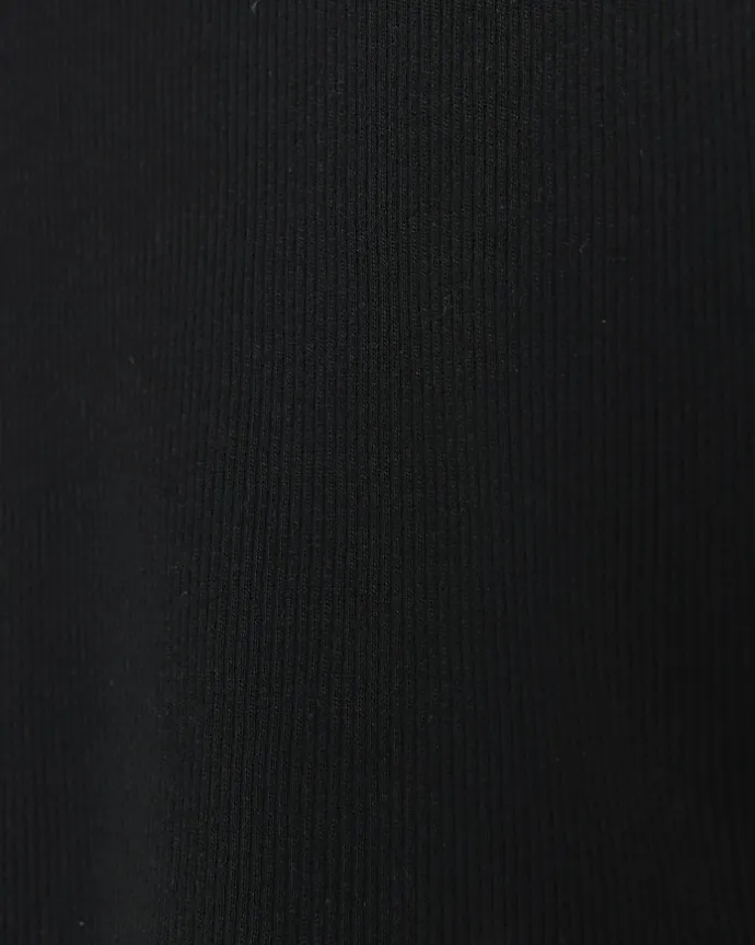 Girls black rib lettuce hem long sleeve top