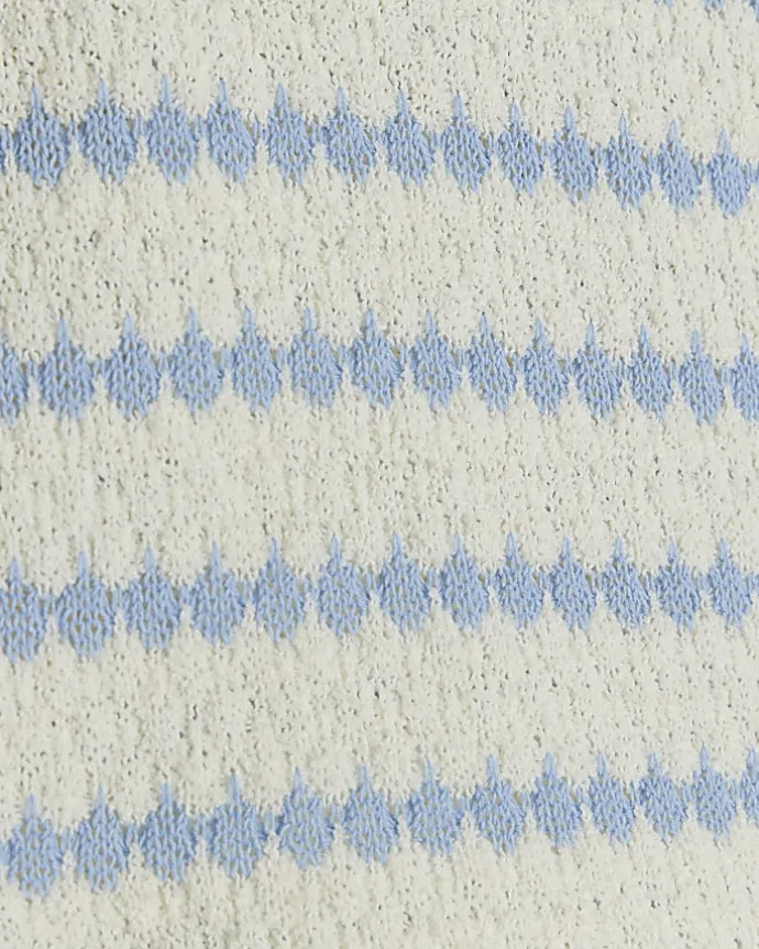 Girls blue crochet 2 in 1 long sleeve top
