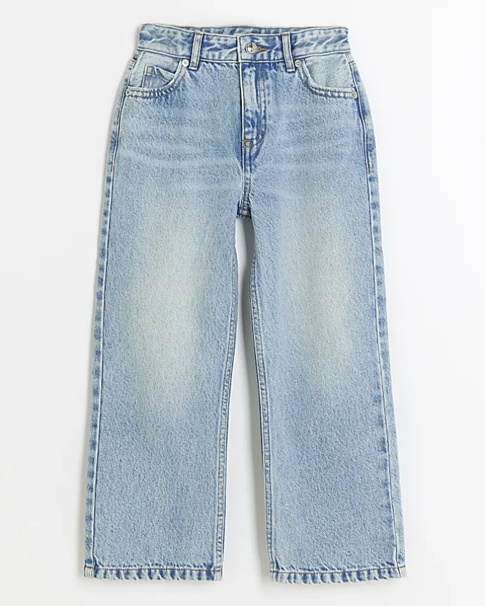 Girls blue straight fit jeans