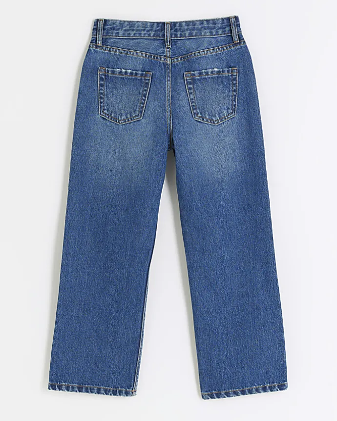 Girls blue straight leg jeans