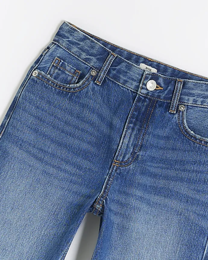 Girls blue straight leg jeans