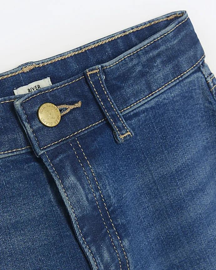 Girls blue wide leg jeans