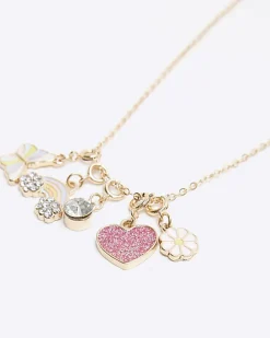 Girls gold make your own charm necklace