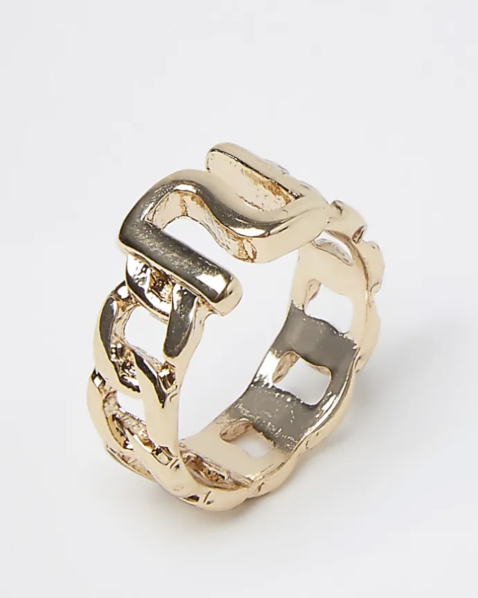 Girls gold RI chain ring