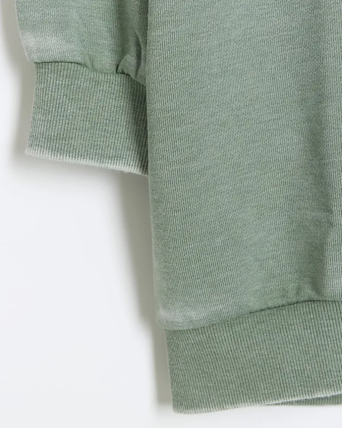 Girls green graphic washed hoodie