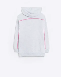 Girls Grey PINEAPPLE Ombre Logo Hoodie