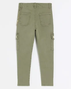 Girls khaki cargo jeans