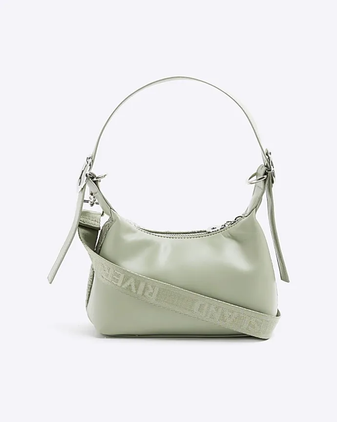 Girls khaki flower shoulder bag