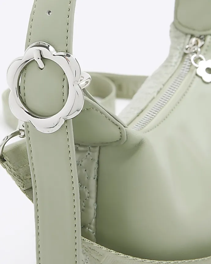 Girls khaki flower shoulder bag