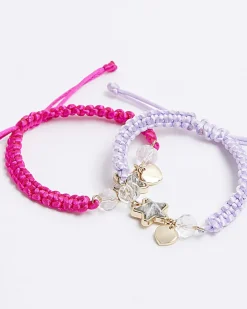 Girls pink BFF star bracelets