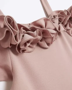 Girls pink corsage jumpsuit