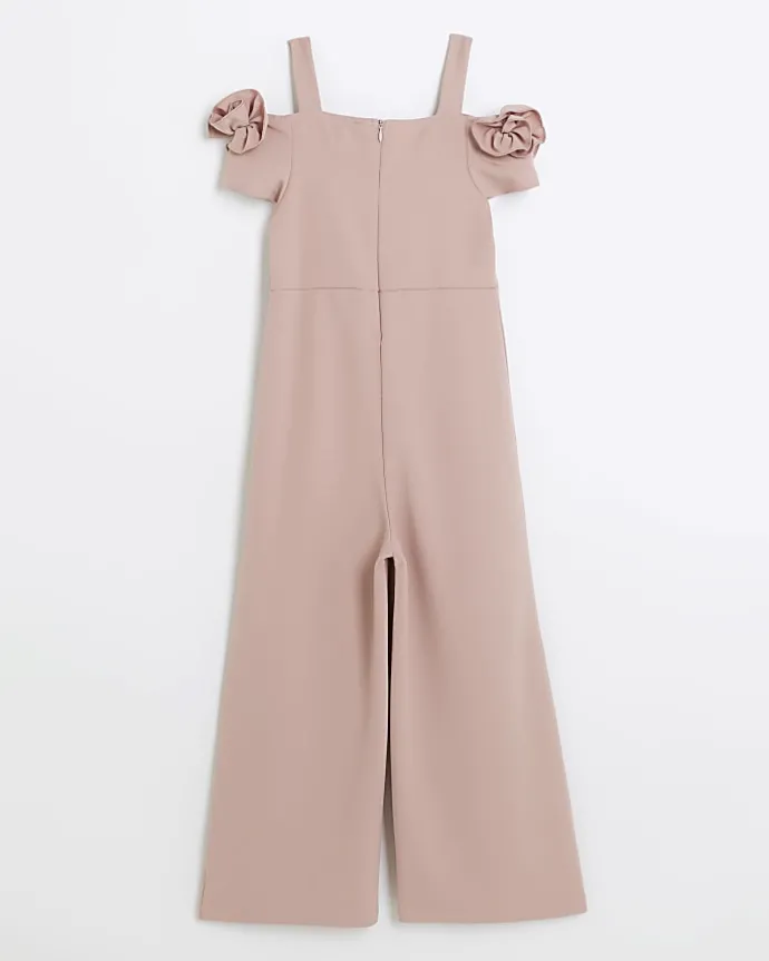 Girls pink corsage jumpsuit