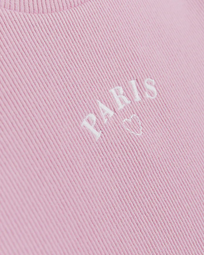 Girls pink embroidered logo Pink crop t-shirt