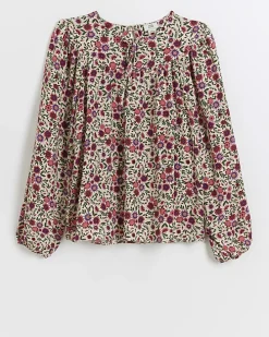 Girls pink floral blouse