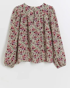 Girls pink floral blouse