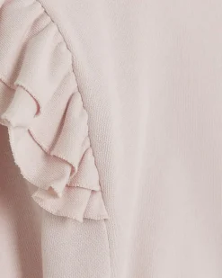 Girls pink frill long sleeve sweatshirt