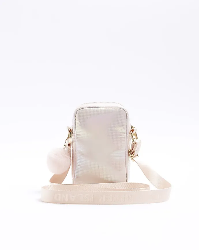Girls pink heart quilted festival bag