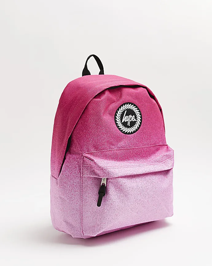 Girls pink hype glitter backpack