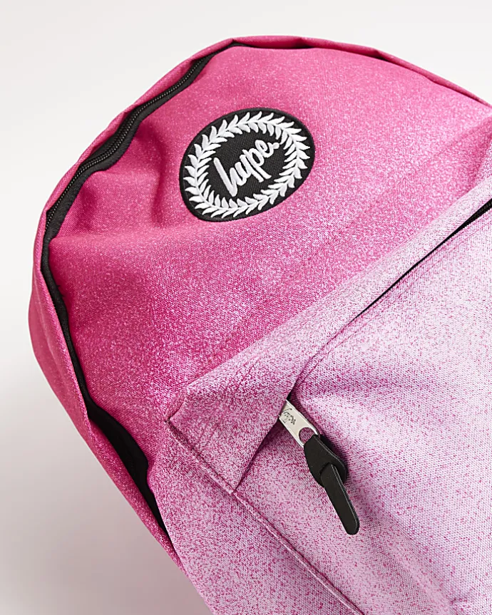 Girls pink hype glitter backpack