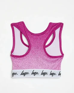 Girls pink HYPE speckled ombre bralet