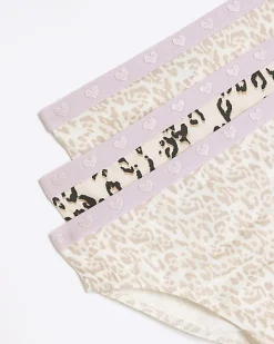 Girls pink leopard briefs 6 pack