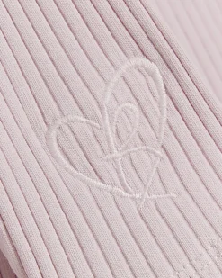 Girls pink rib zip up sweatshirt set