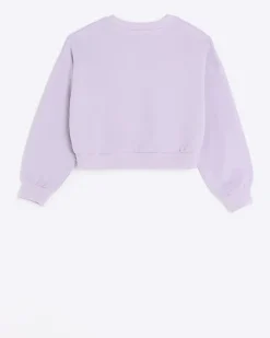 Girls purple sequin graphic sweatshirt