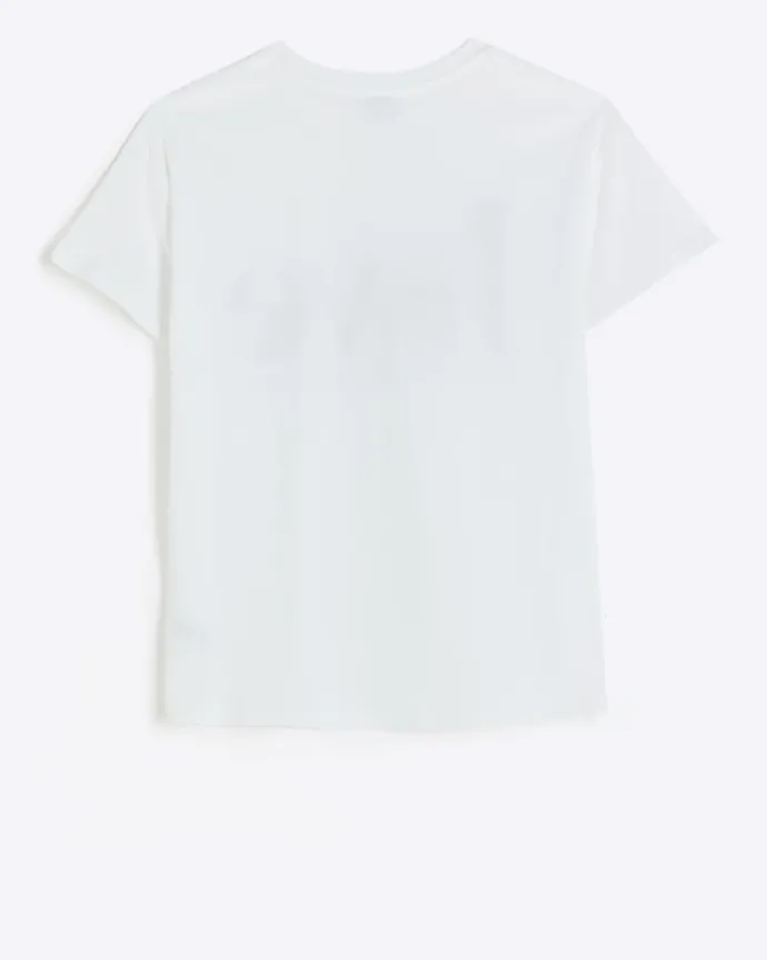 Girls white corsage love t-shirt