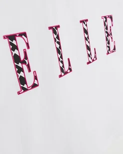 Girls white Elle printed crop t-shirt