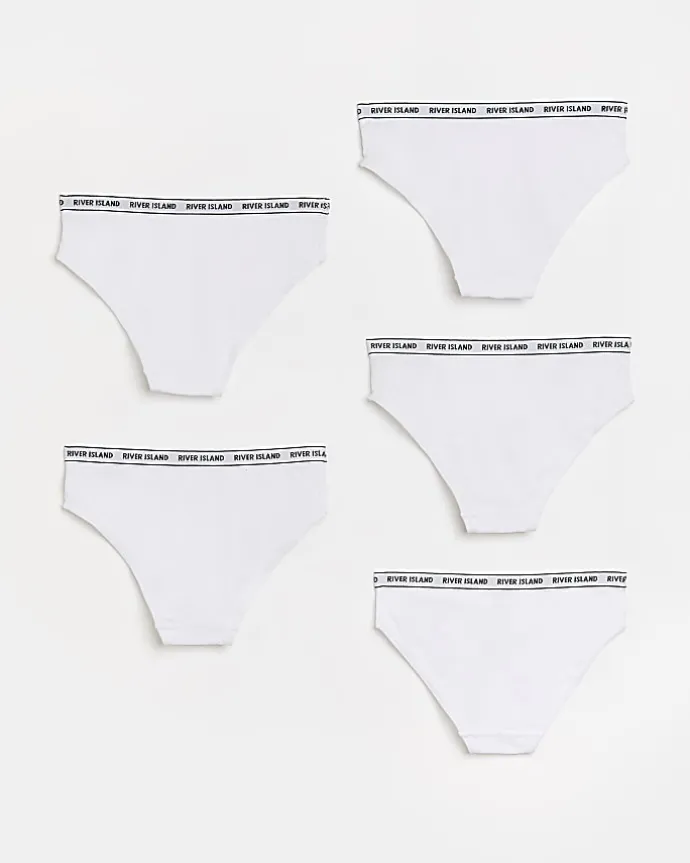 Girls white RI brief 5 pack