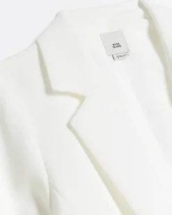 Girls white rolled sleeve blazer
