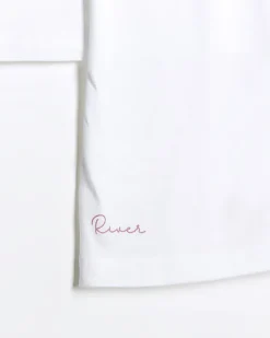 Girls white strappy vests 3 pack