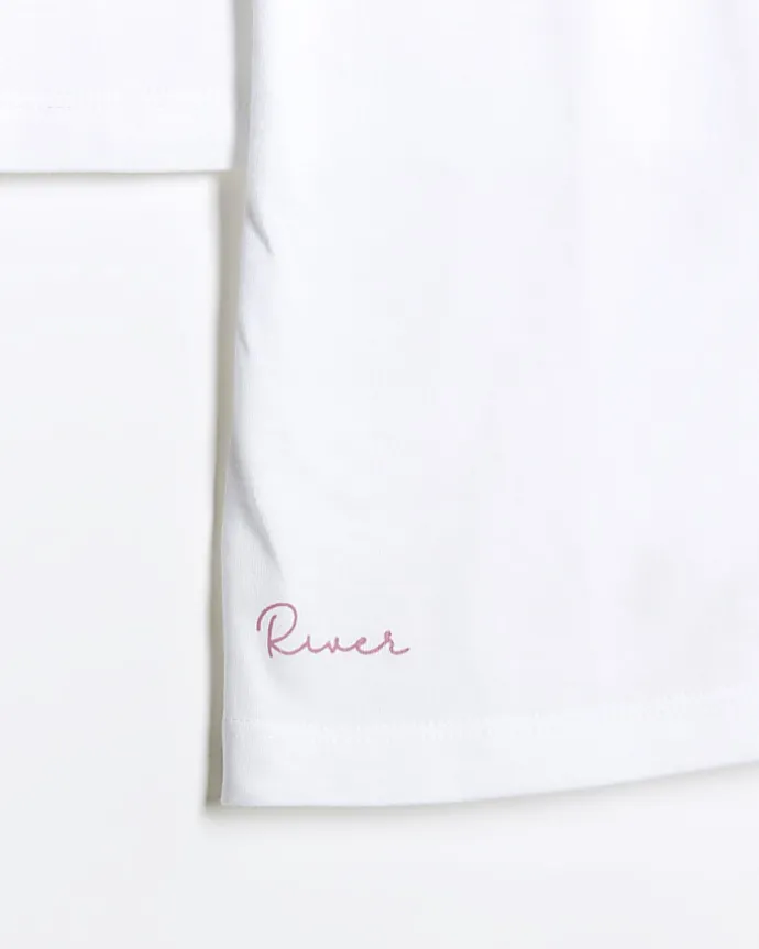 Girls white strappy vests 3 pack
