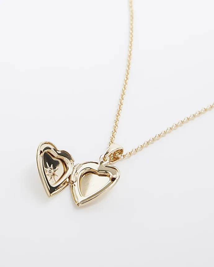 Gold April Birthstone Heart Necklace