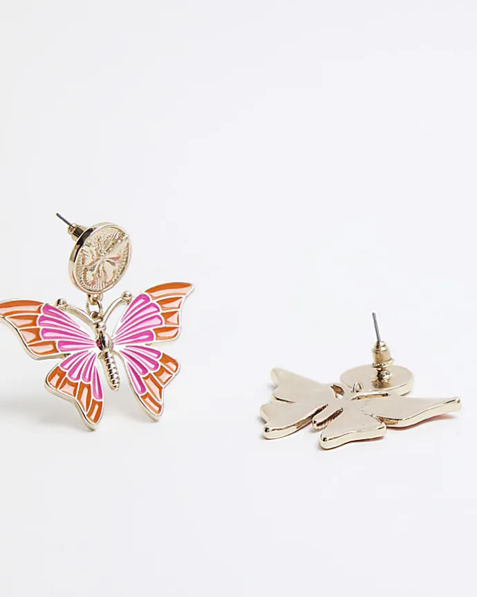 Gold Butterfly Stud Earrings
