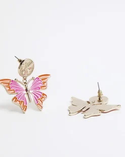 Gold Butterfly Stud Earrings