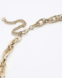 Gold chunky chain link necklace