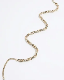 Gold chunky chain link necklace