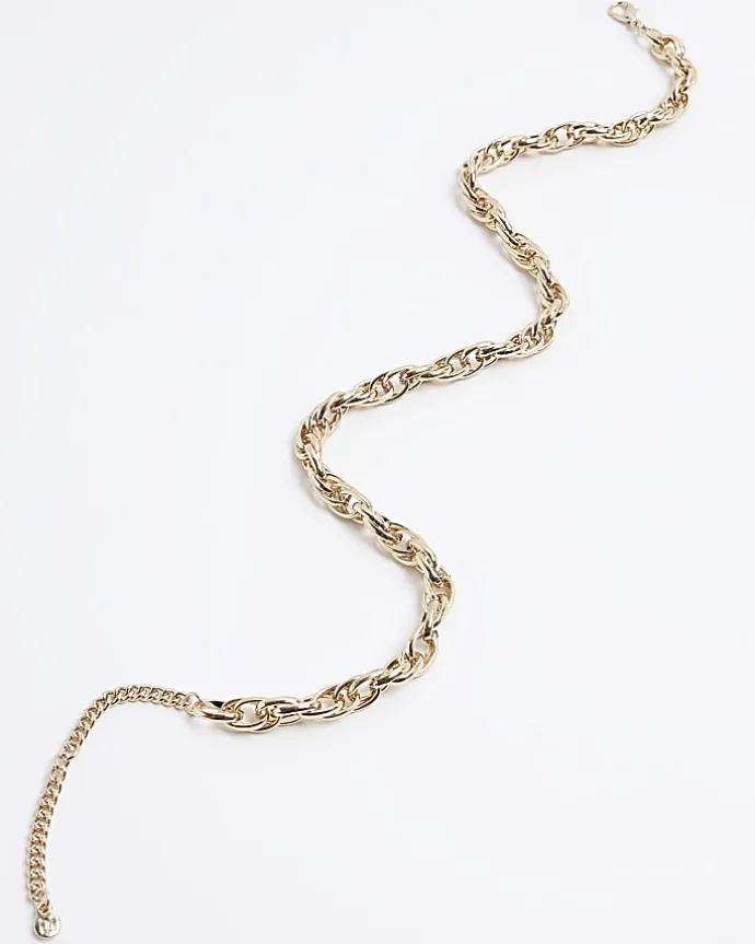 Gold chunky chain link necklace